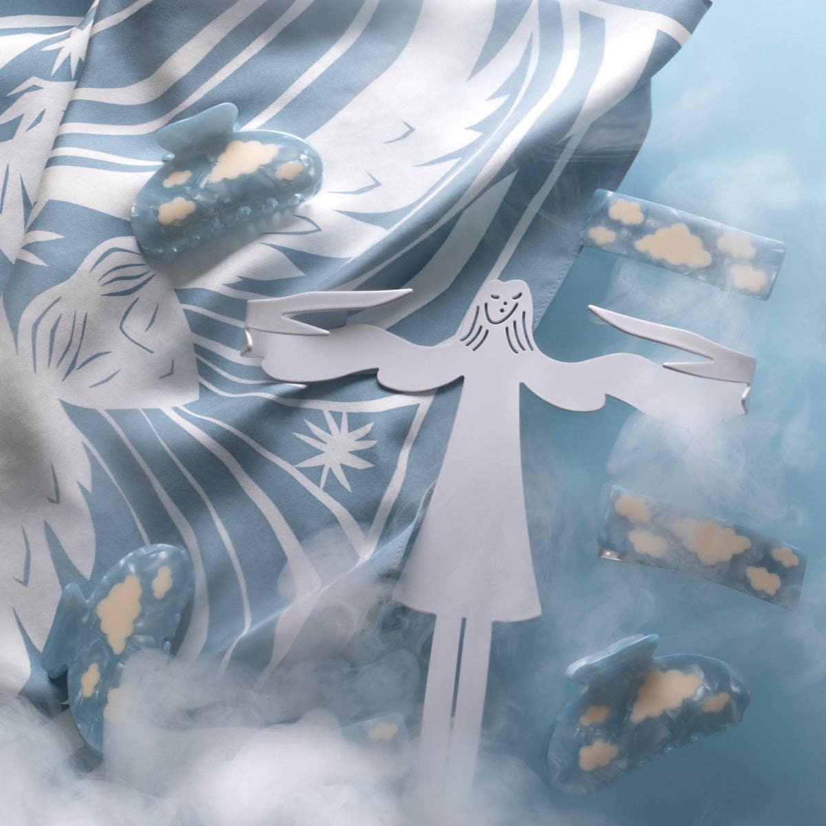 Blue Sky With White Clouds Hair Clip