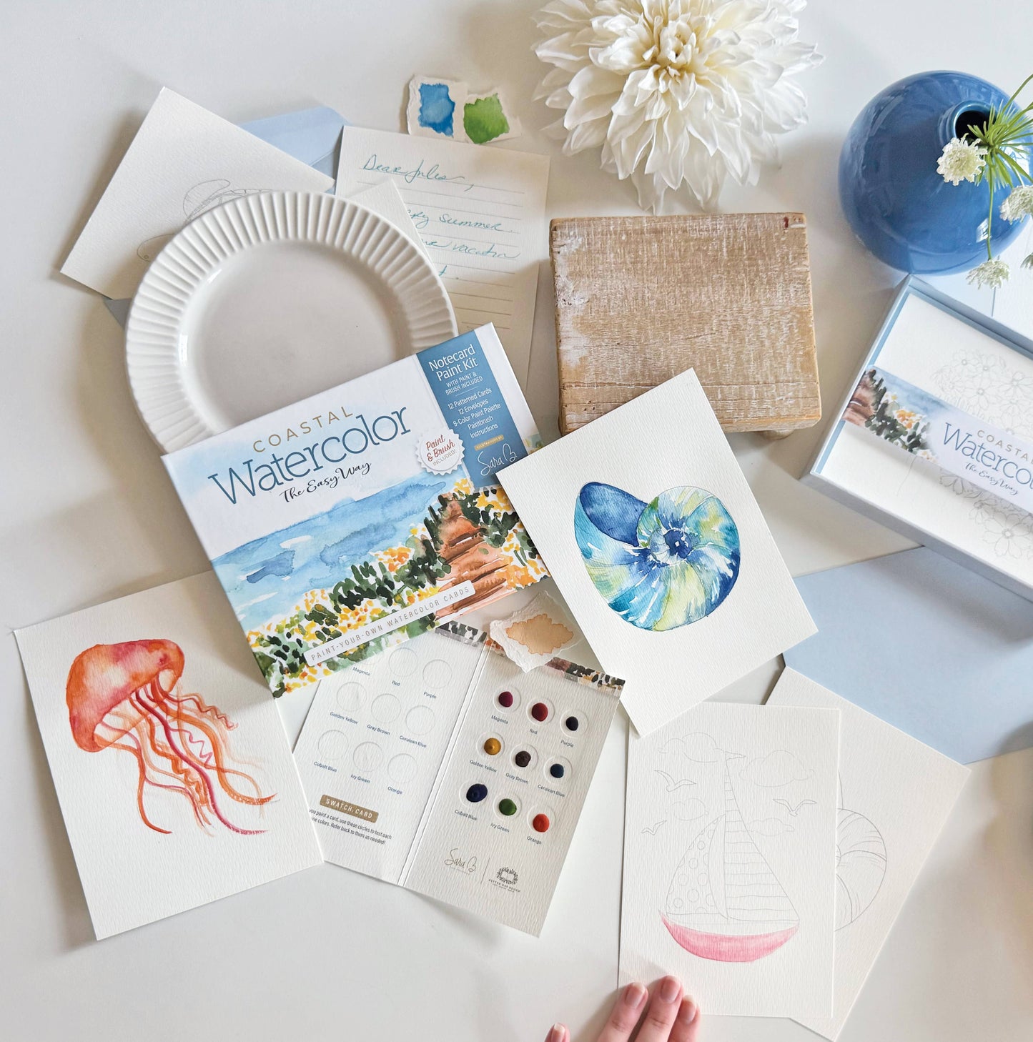 Schiffer Publishing - Watercolor the Easy Way Paint-Your-Own Cards - Coastal