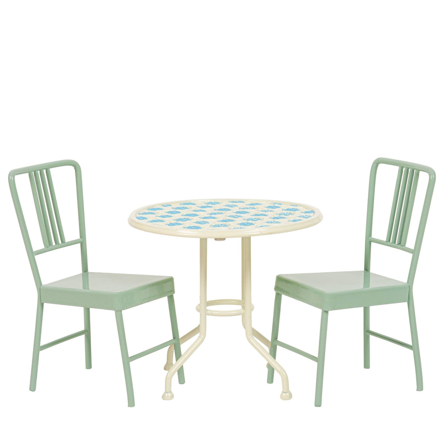 Green Table and Chairs Fresh Green Floral Pattern