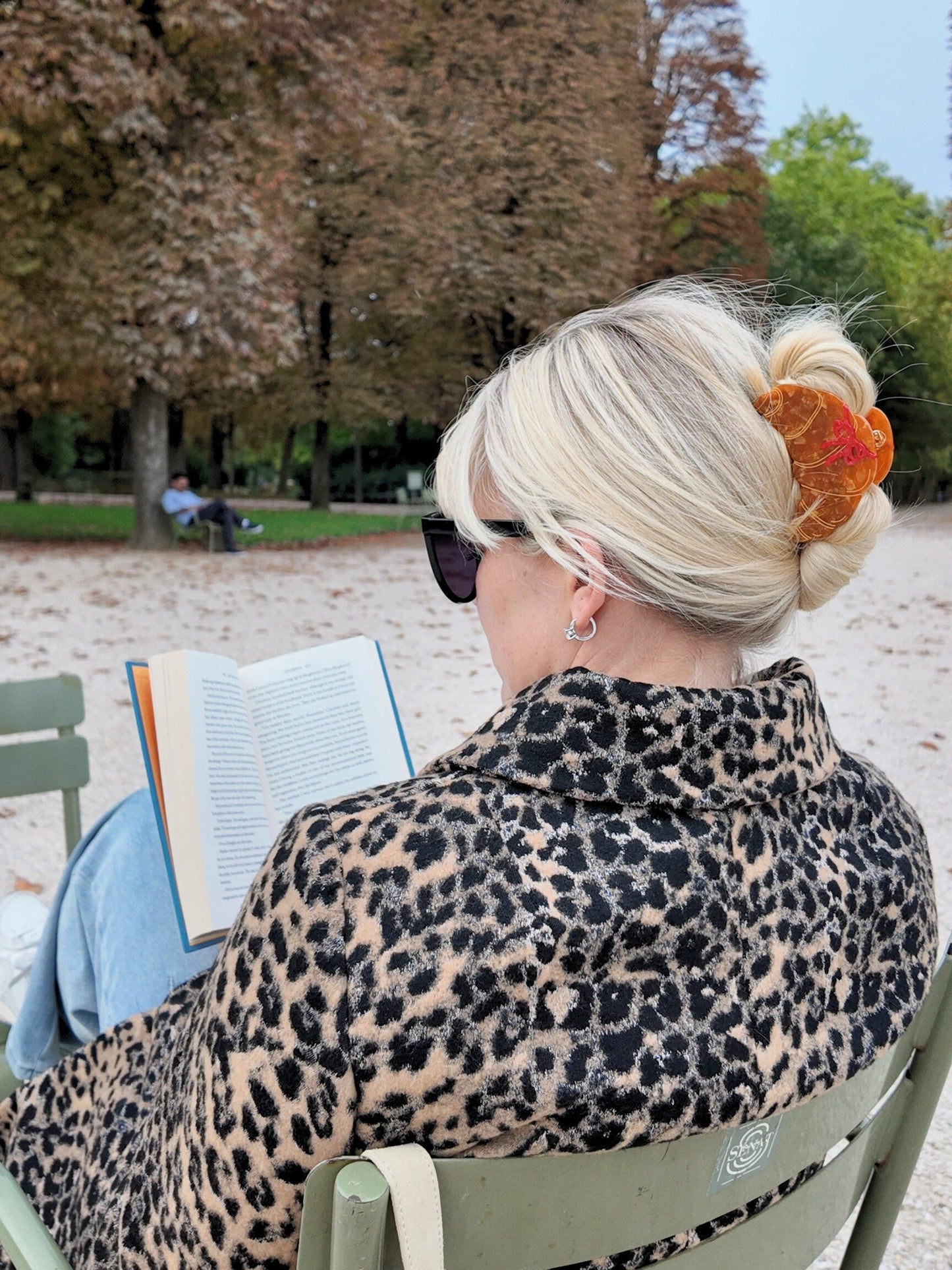 Croissant Hair Clip | Solar Eclipse - Hand-Painted