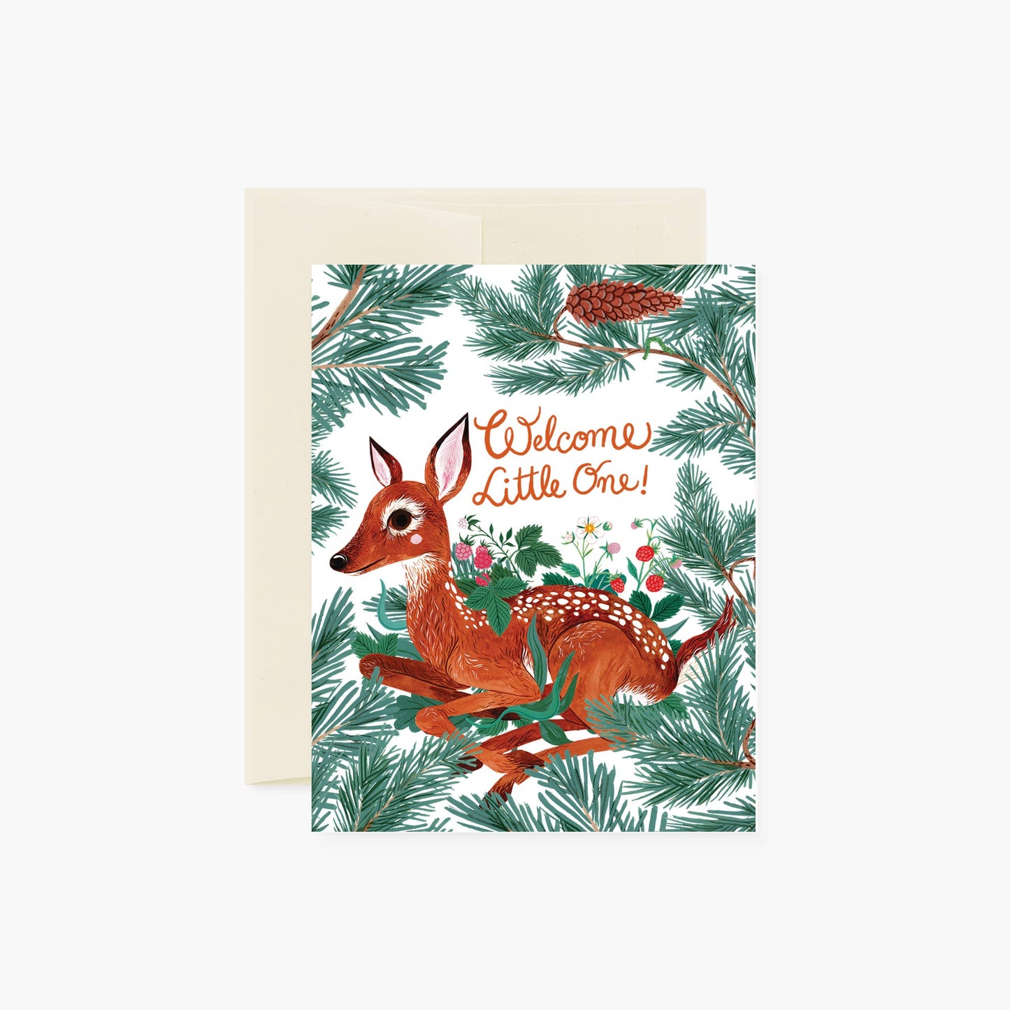 WELCOME Fawn greeting card