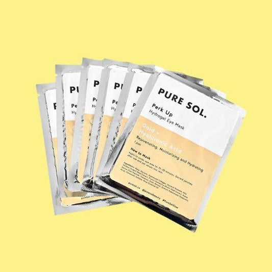 Perk Up Gold + Collagen Hydrating Under Eye Mask - PURE SOL.