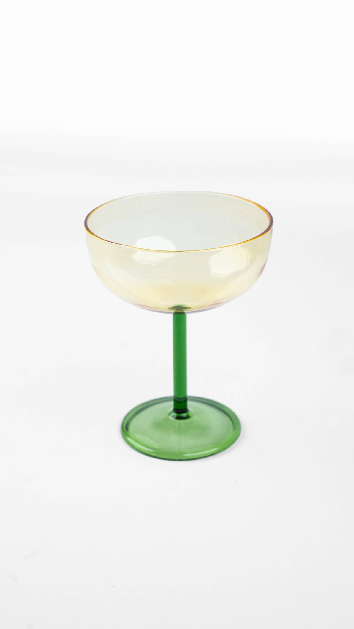 Green Stem Coupe Cocktail Glass | Handcrafted | Set of 2
