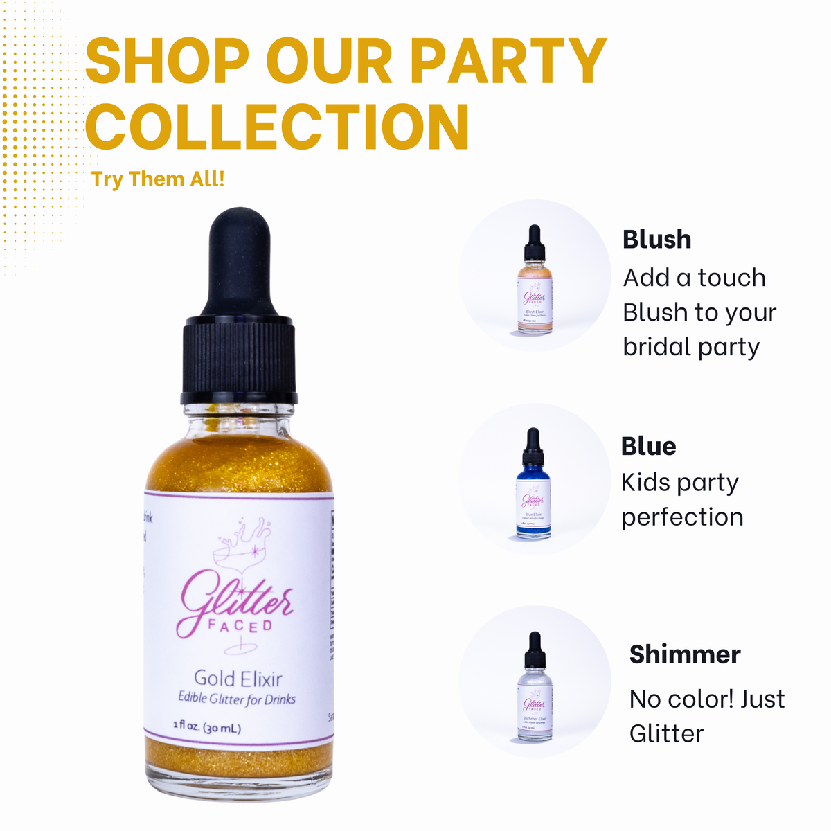 Gold Glitter Faced - Edible Glitter For Drinks