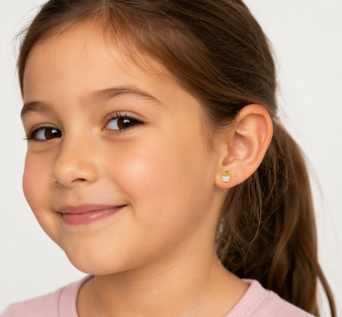 Cupcake Enamel Flat Back Kids Earrings - JaxKelly