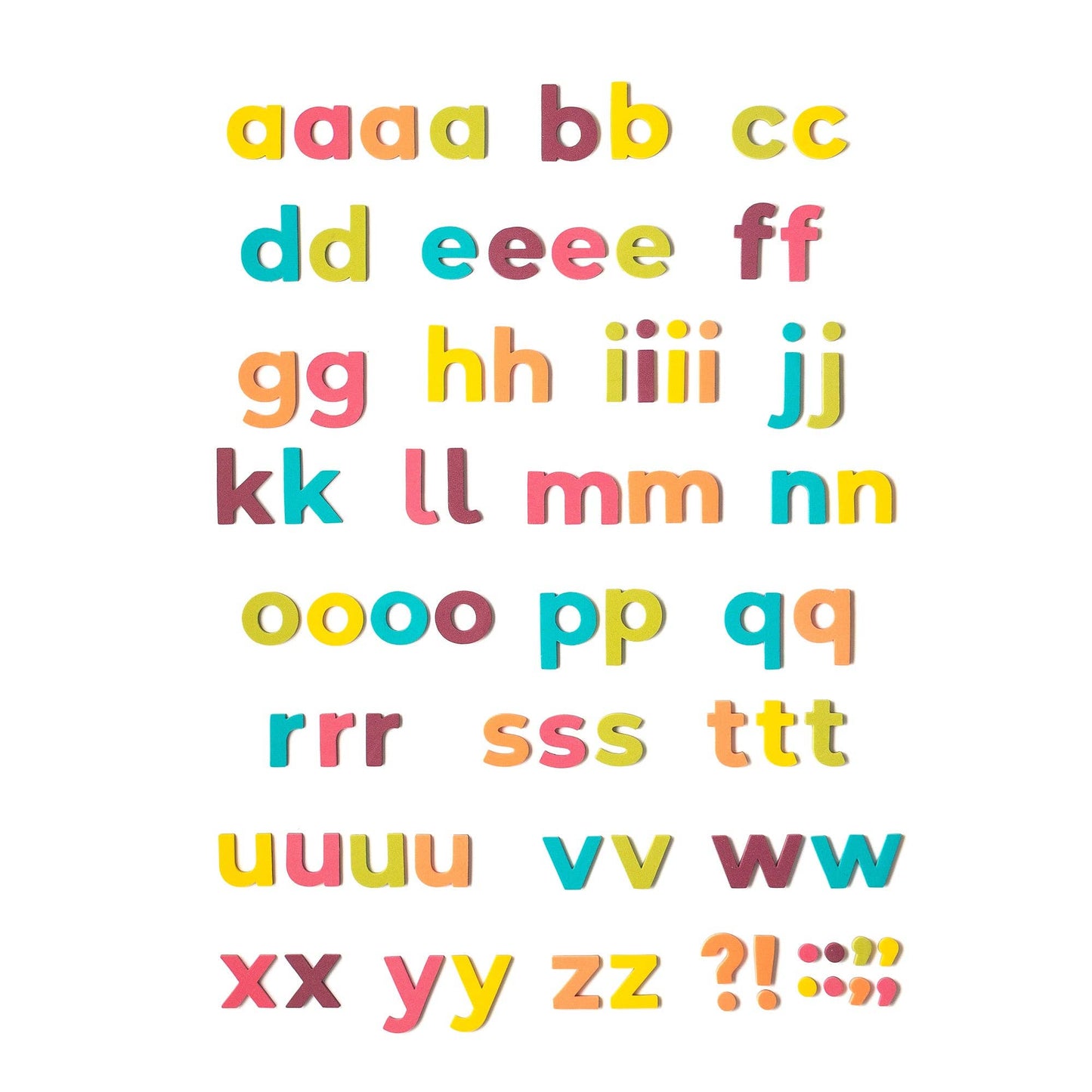 Rainbow Pop Letters - The Type Set Co. - 2" 75pc Lowercase Magnetic Letters