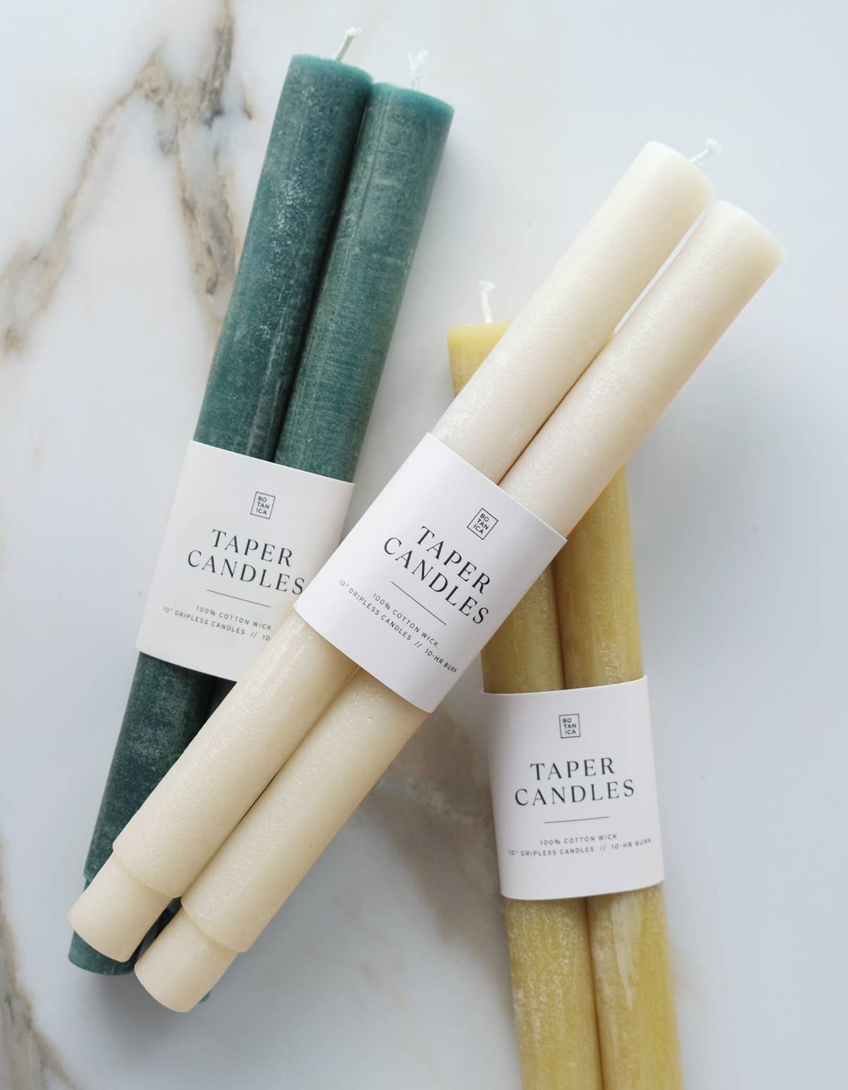 Olive Taper Candle Pair