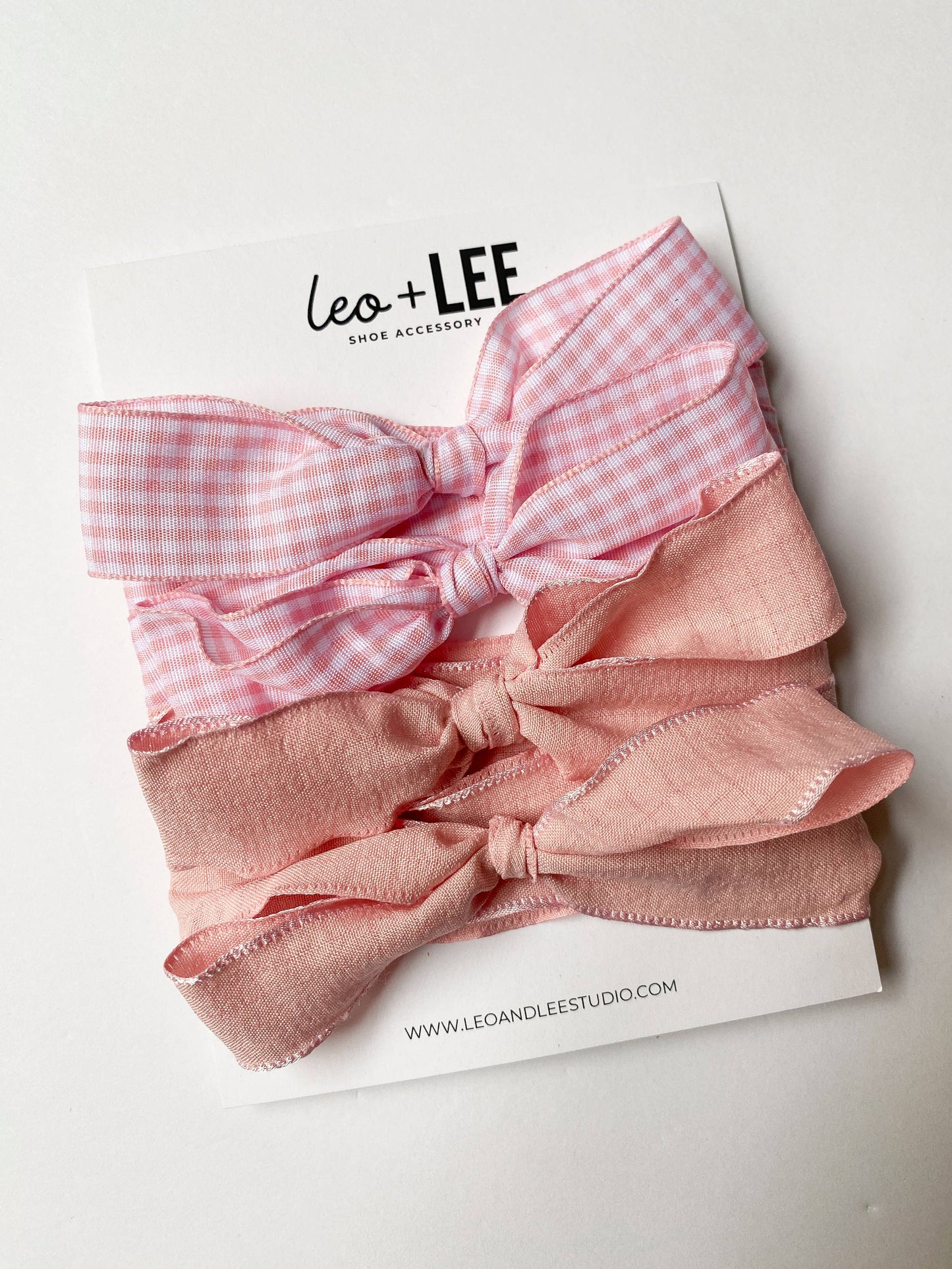 Gingham Shoe Lace Sets– Ribbon Bow Shoe Accessories
