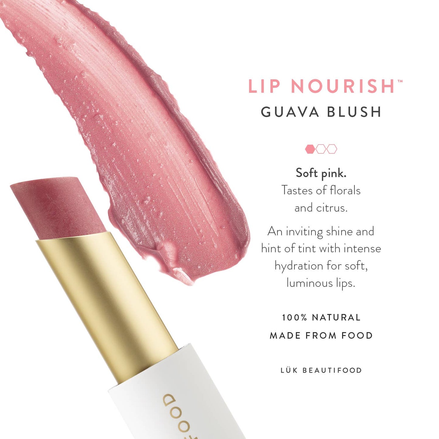 Guava Blush LÜK BEAUTIFOOD - Lip Nourish™ Sheer Lipstick