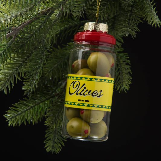 Olive Jar Cocktail Garnish Holiday Ornament - Love & Victory