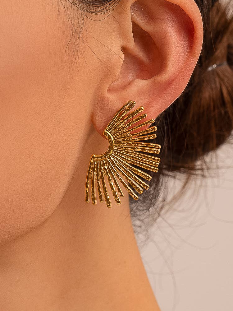 Flânerie by MAIQ - Bisous 18K Gold Non-Tarnish Sunburst Earring