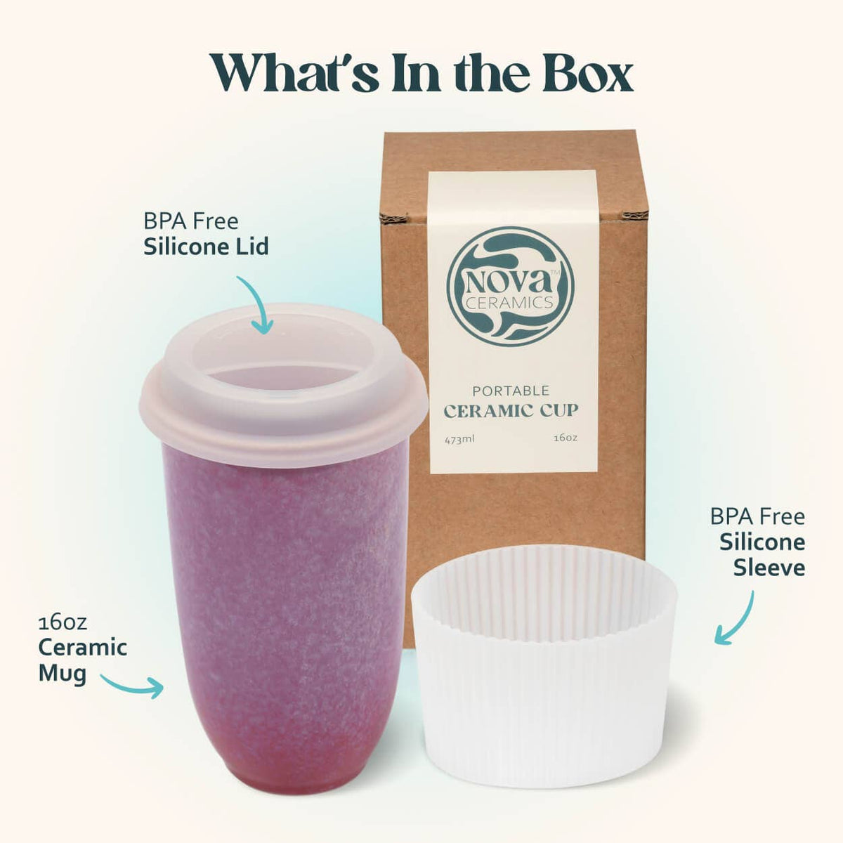 Astral Bloom Ceramic Travel Cup 16oz - Nova Ceramics Travel Mugs
