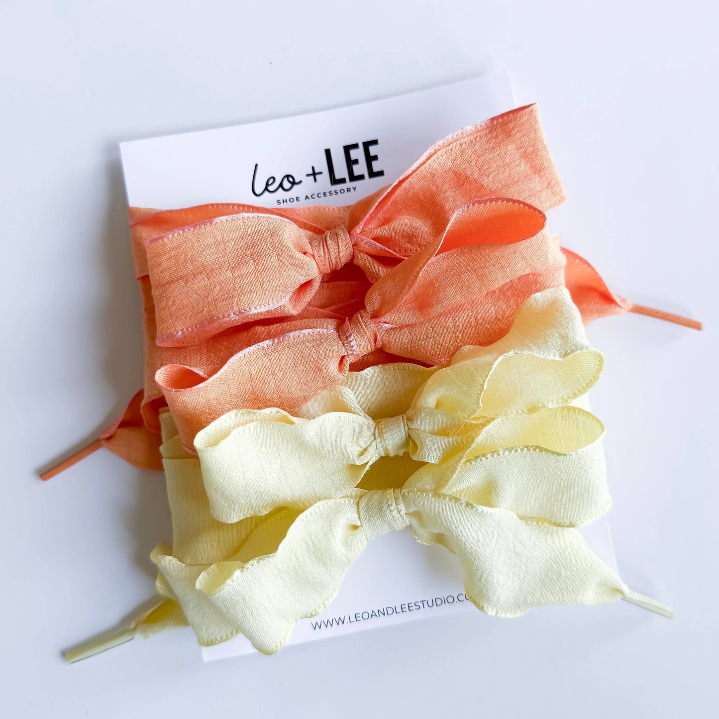 Gingham Shoe Lace Sets– Ribbon Bow Shoe Accessories