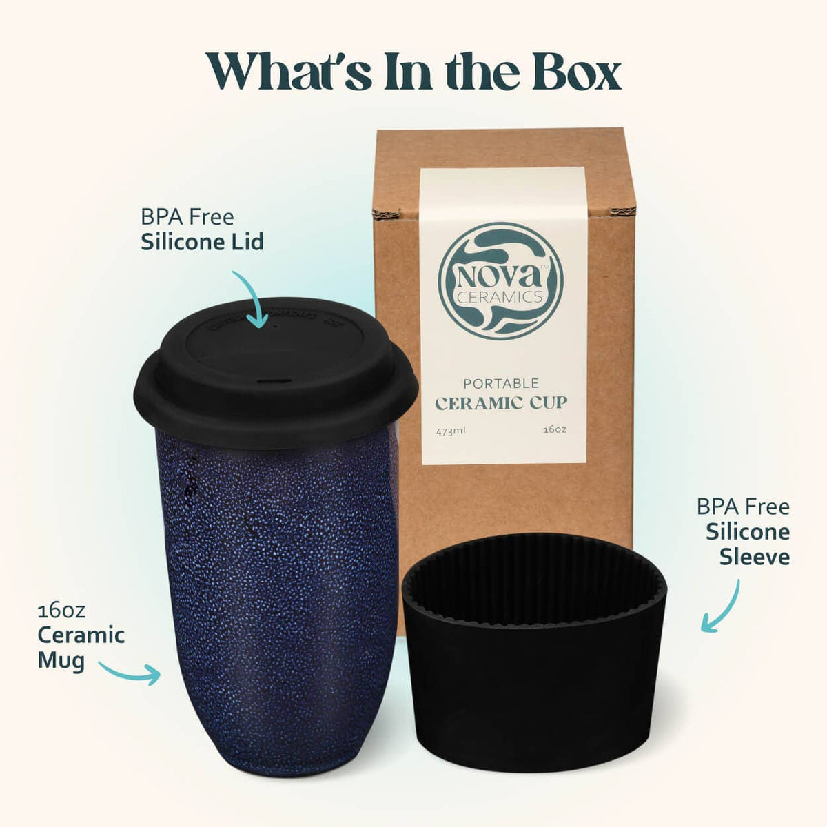 Abyss Ceramic Travel Cup 16oz - Nova Ceramics Travel Mugs