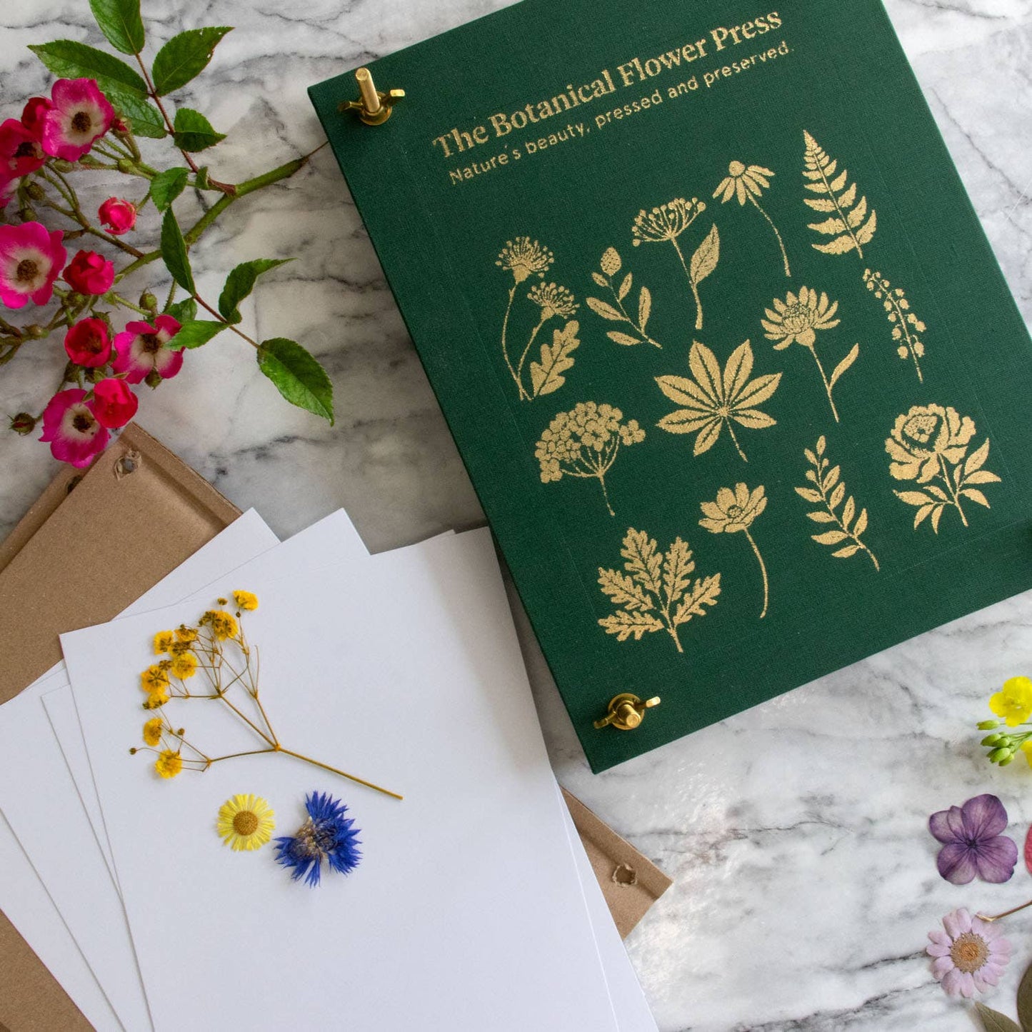 Botanopia USA - gifts , decor and cards for plant lovers - The Botanical Flower Press – Linen Cover & Gold Foil