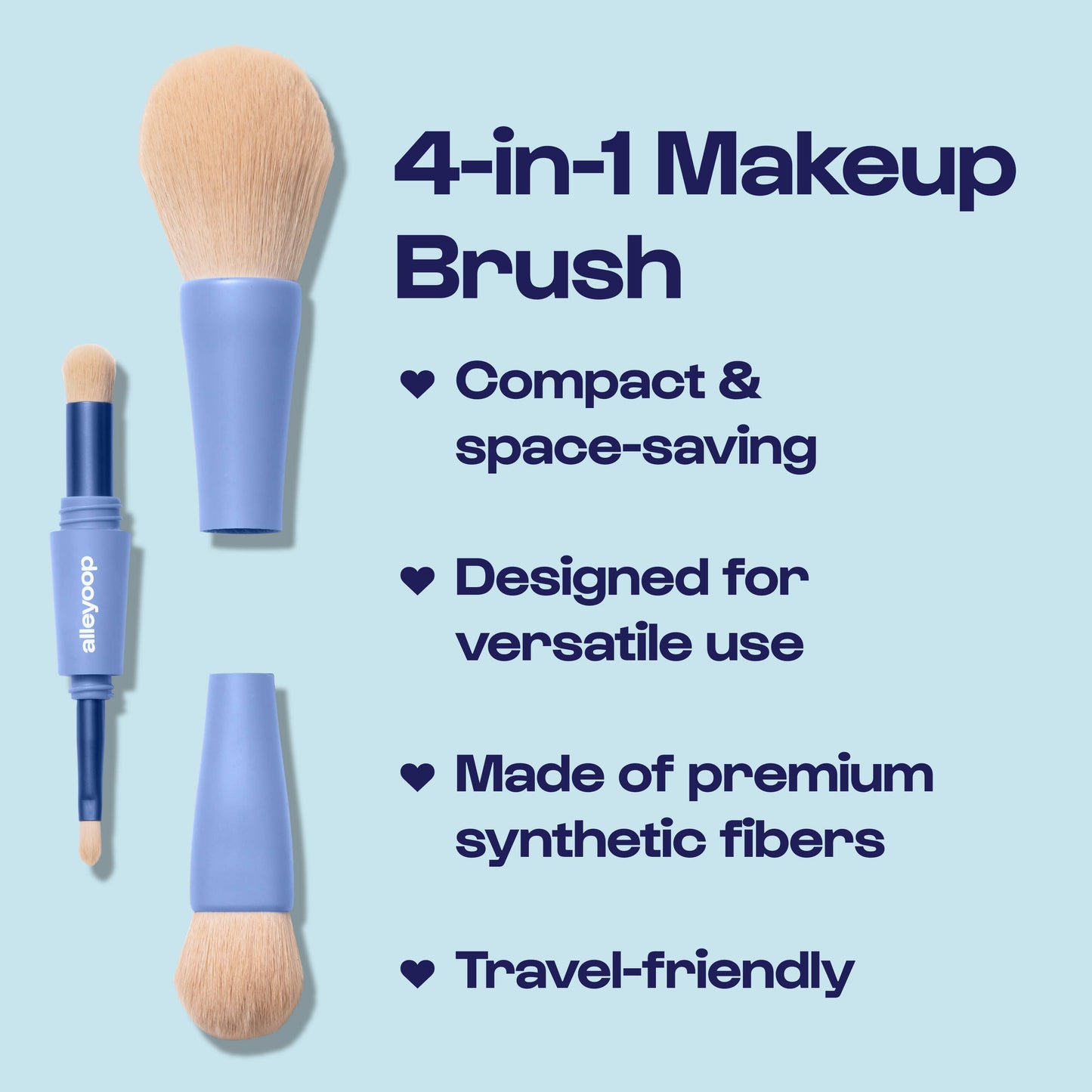 Alleyoop Makeup | Clean Beauty 4-in-1 Makeup Brushes | Beauty Tools | Brush