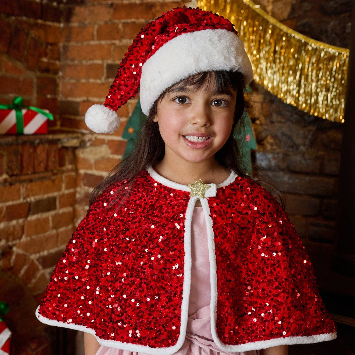 Santa Sequin Velvet Hat (3-10 Years) - Rockahula Kids US
