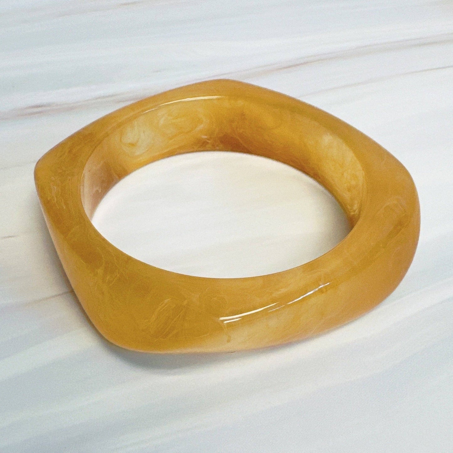 Sculpted Square Resin Bangle