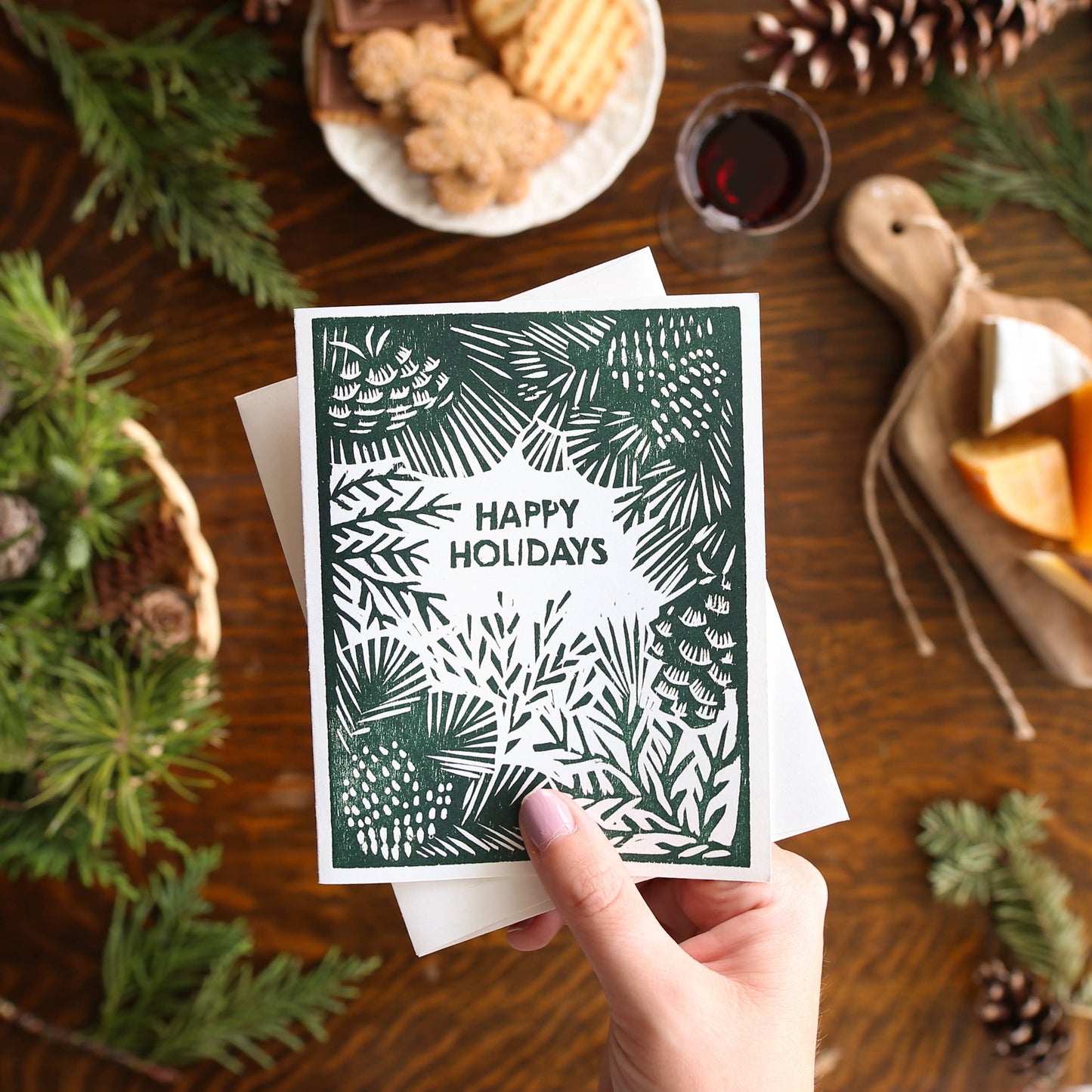 Holiday Greenery Box Card set - Boxed Set of Six