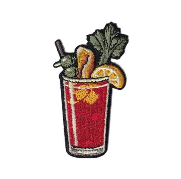 Wholesale Applique - Bloody Mary Cocktail, Olives celery Pork Rings Iron on Patch