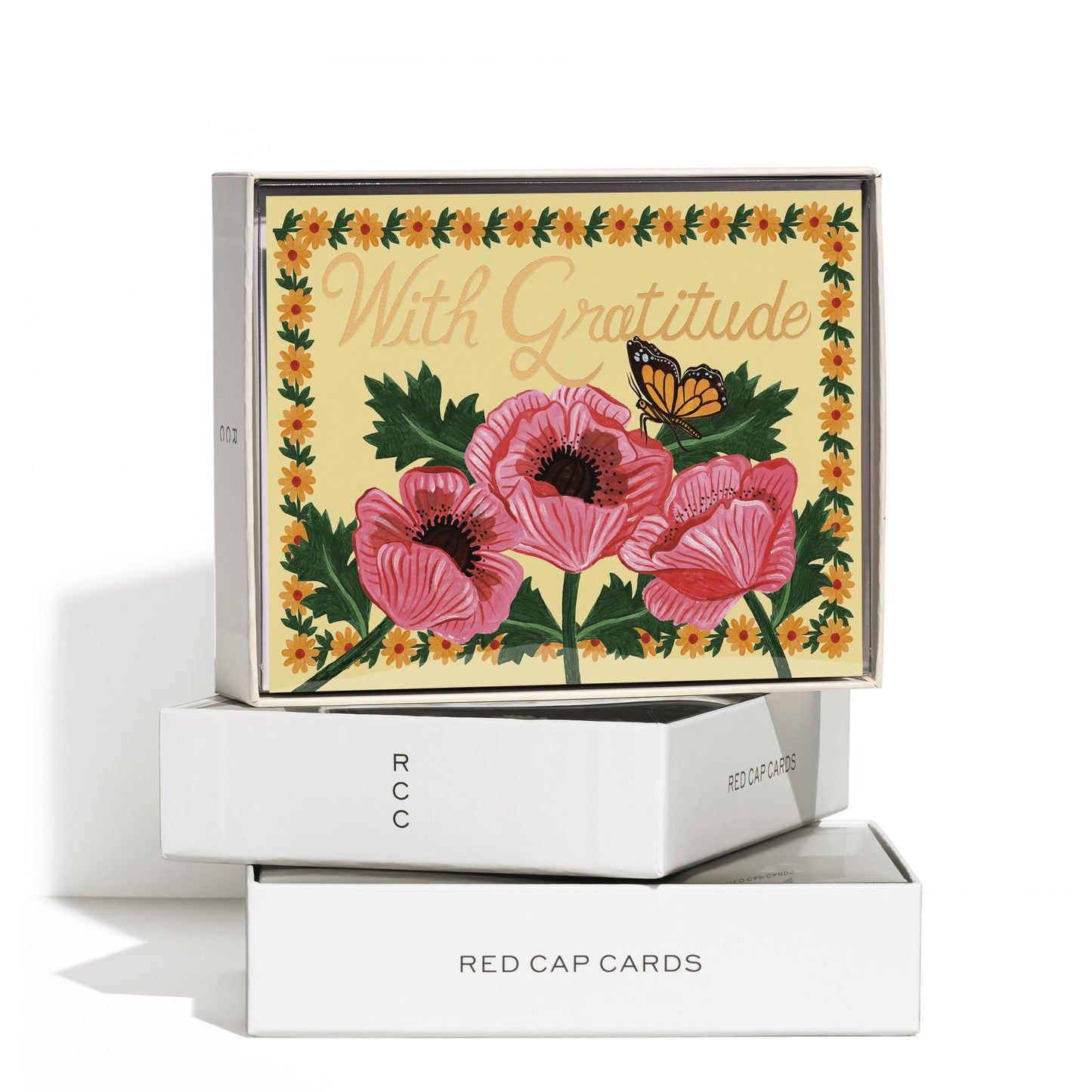 With Gratitude Poppies thank you Red Cap Cards