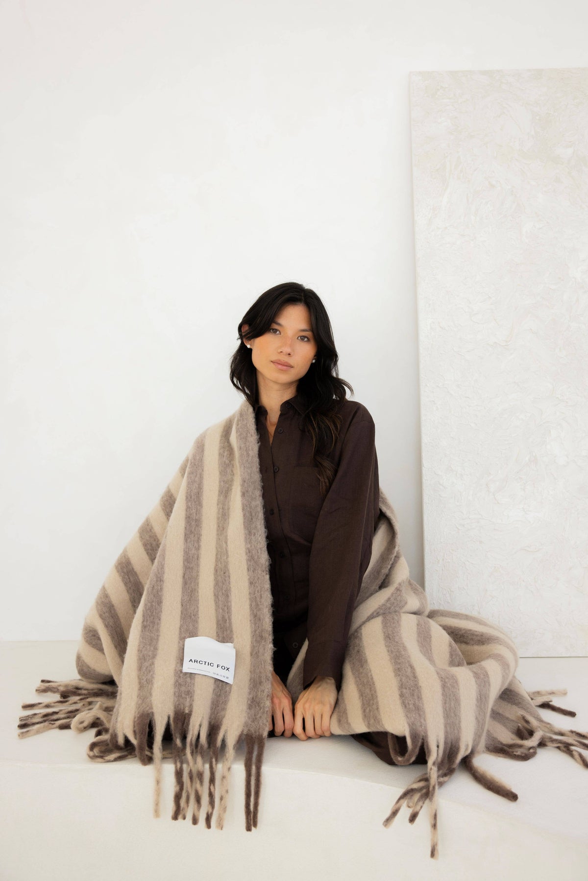 The Wool Stripe Throw - Burnt Umber Stripe - Arctic Fox & Co. - North America - FW26