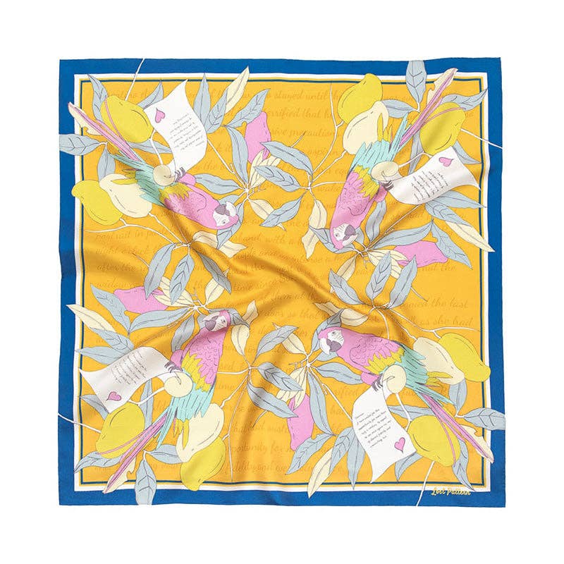 Yellow El Amor Silk Bandana - Lost Pattern NYC