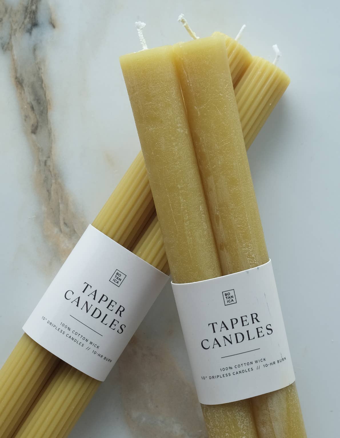 Olive Taper Candle Pair