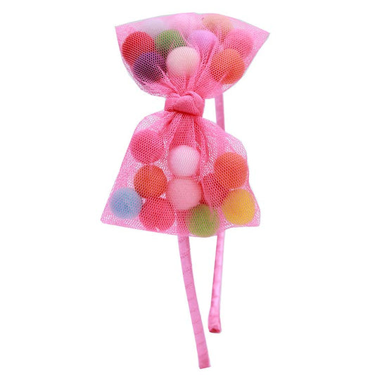 Pom Pom Bow Headband