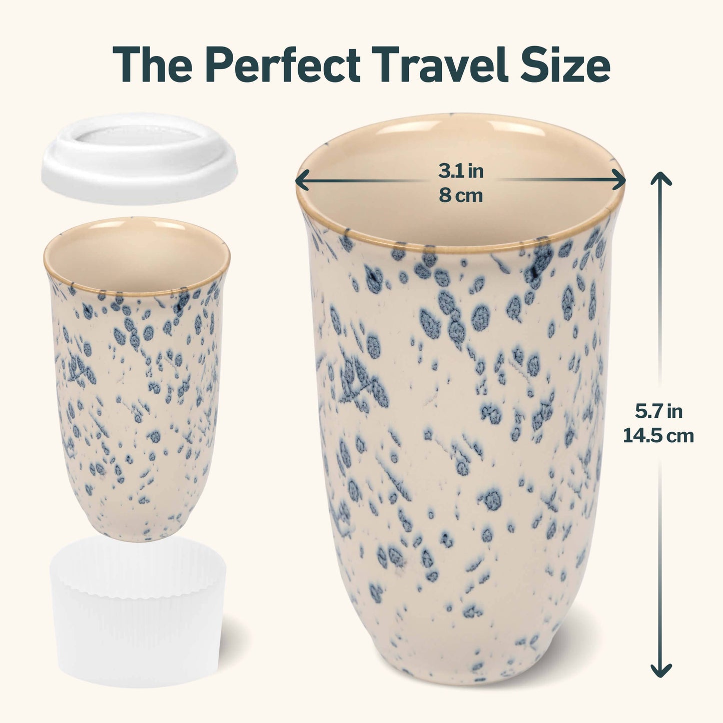 Dot Nova Ceramics Travel Mugs - Ceramic Travel Mug – 16oz with Lid & Sleeve