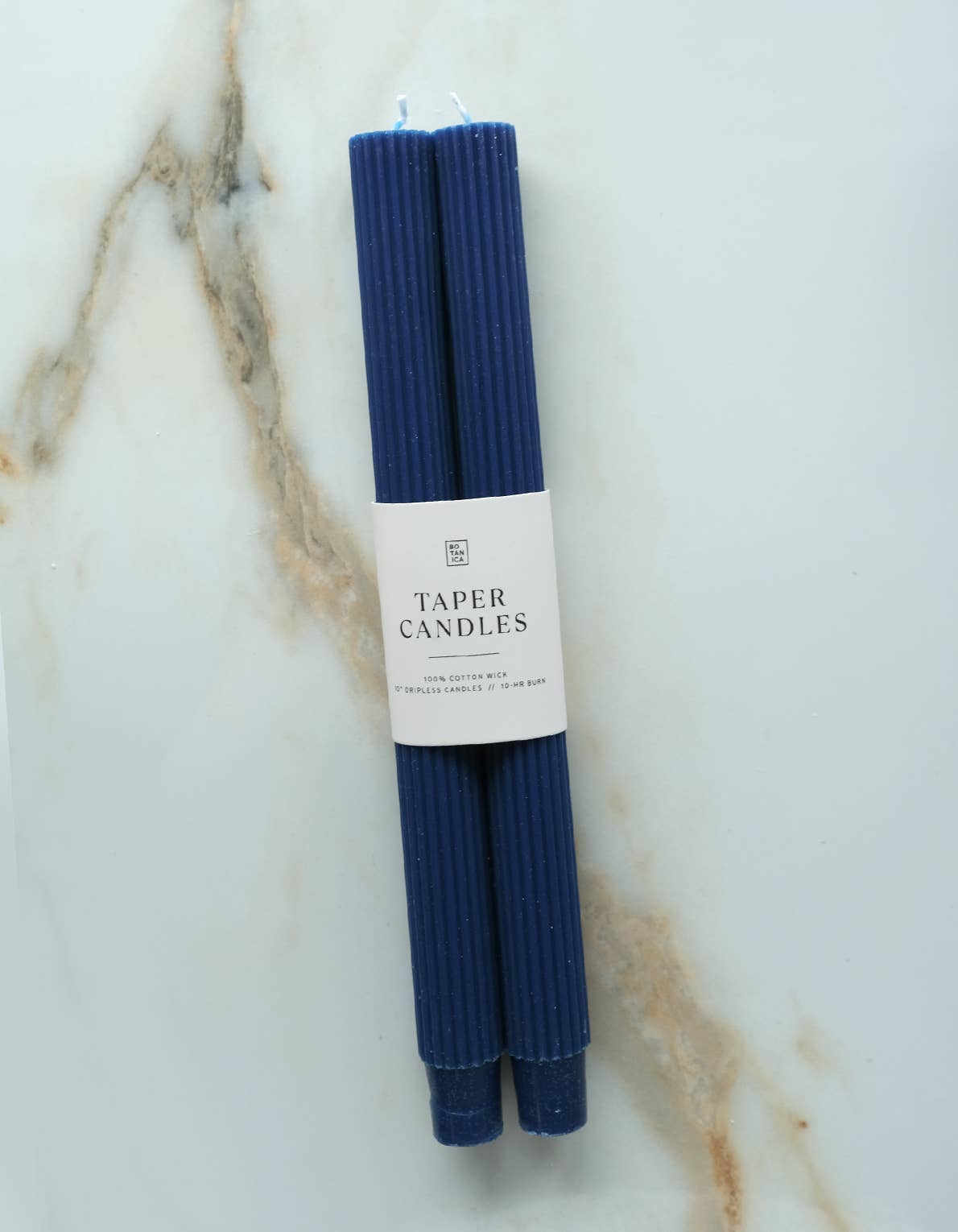 Navy Taper Candle Pair