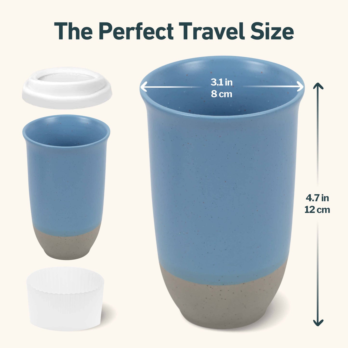 Light Blue Nova Ceramics Travel Mugs - Coastal Drift Ceramic Travel Mug – 16oz Reusable Cup