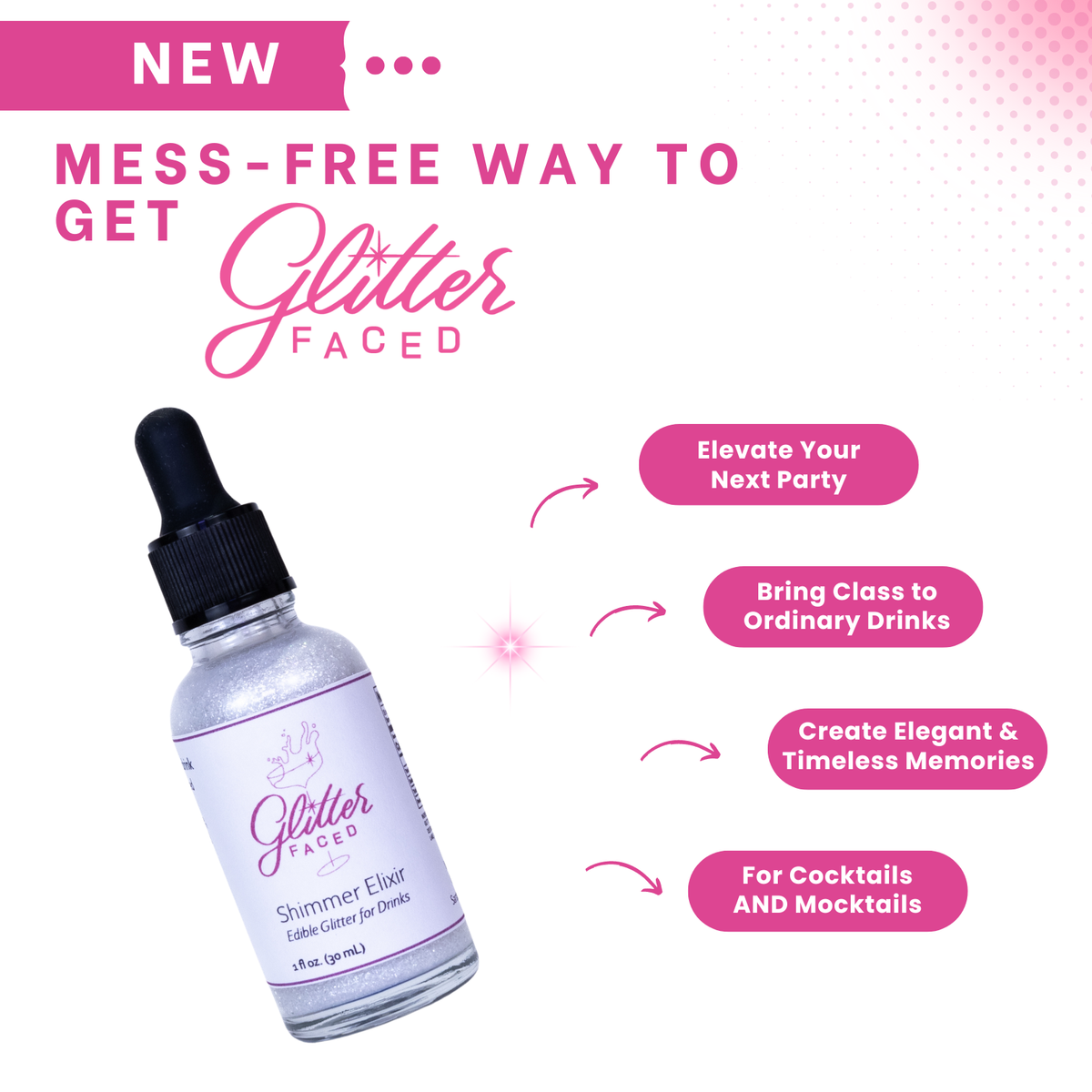 Shimmer Glitter Faced - Edible Glitter For Drinks & Cocktails