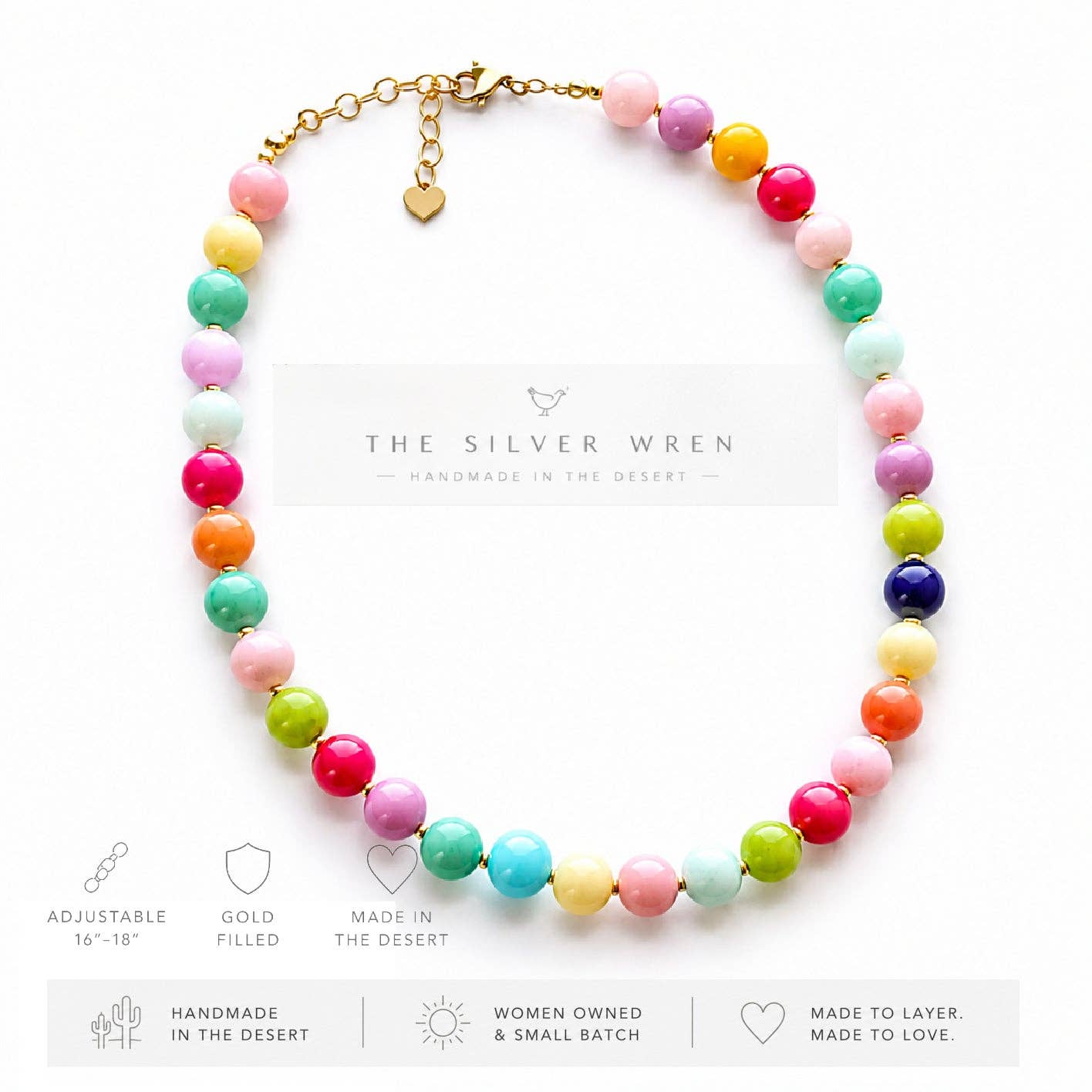 Sherbet Dreams Colorful Beaded Necklace - The Silver Wren