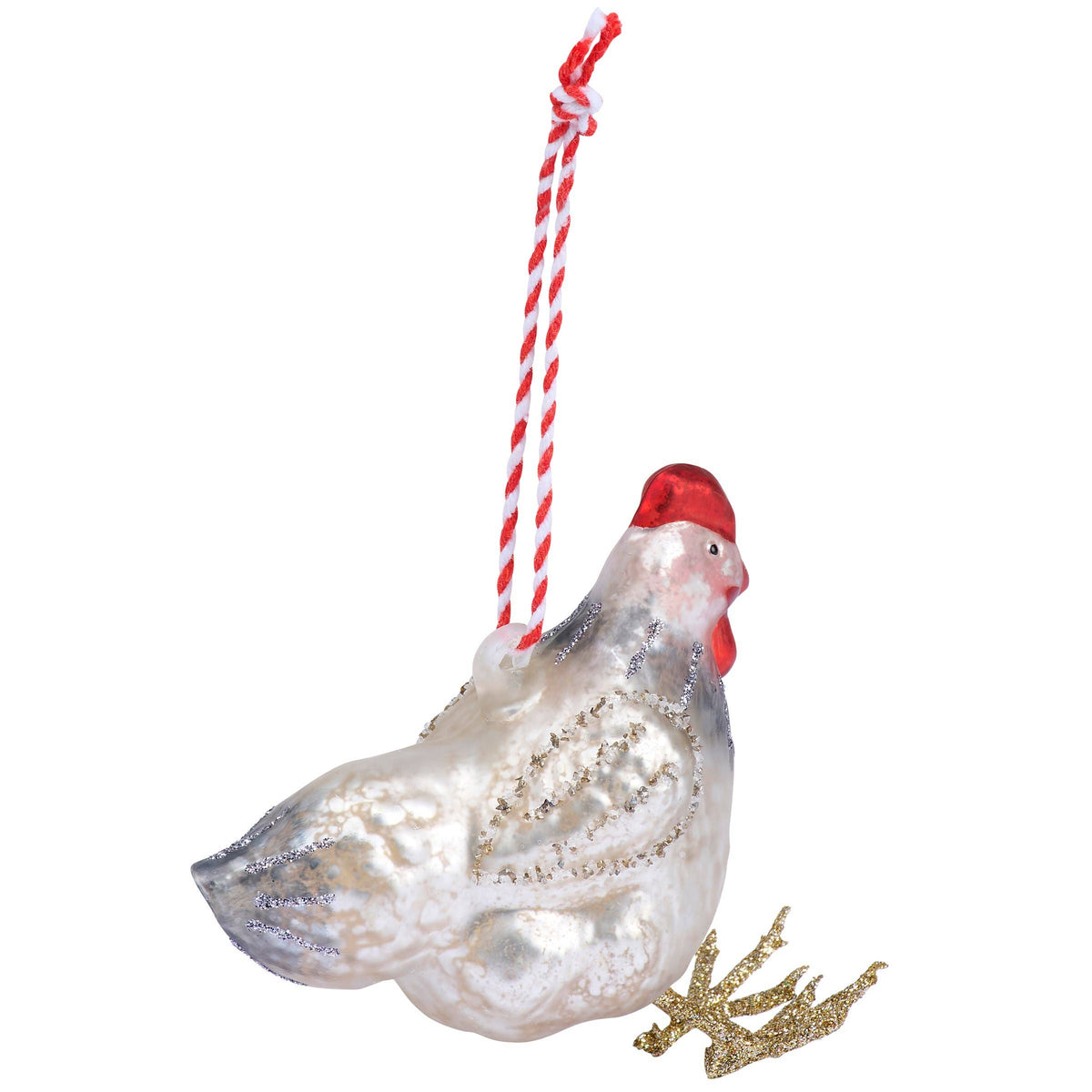 Rooster Glass Ornament - Primitives by Kathy