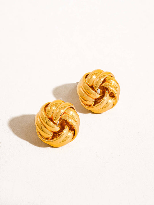 Flânerie by MAIQ - Alix 18K Gold Basket Weaved Classic Studs