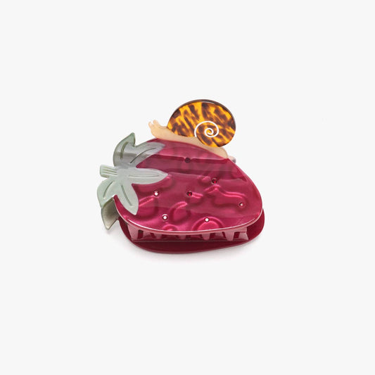 Strawberry Claw - Red Fruit Claw with Tortoise Acetate Snail