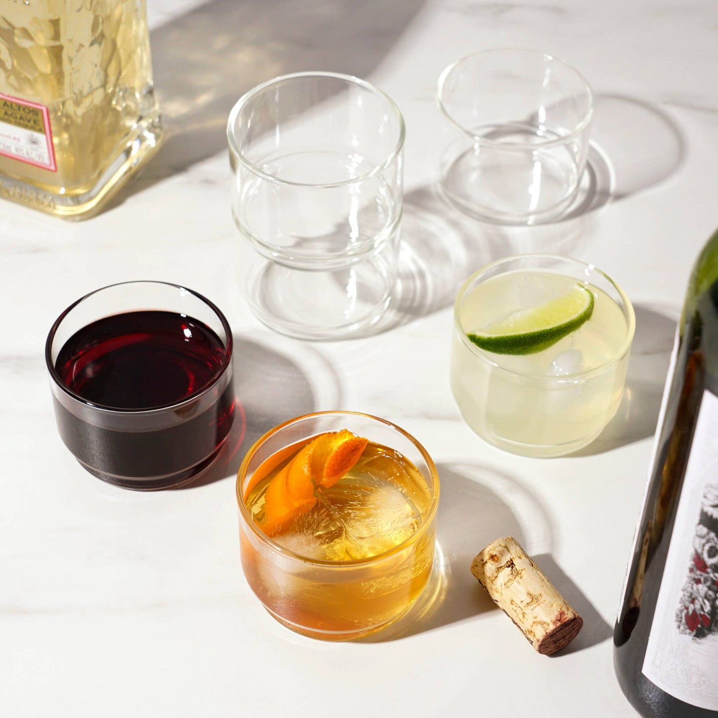 Set of 2 - Stackable Bodega Glasses