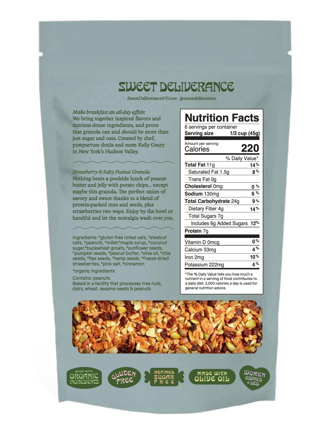 Strawberry & Salty Peanut Granola - Sweet Deliverance