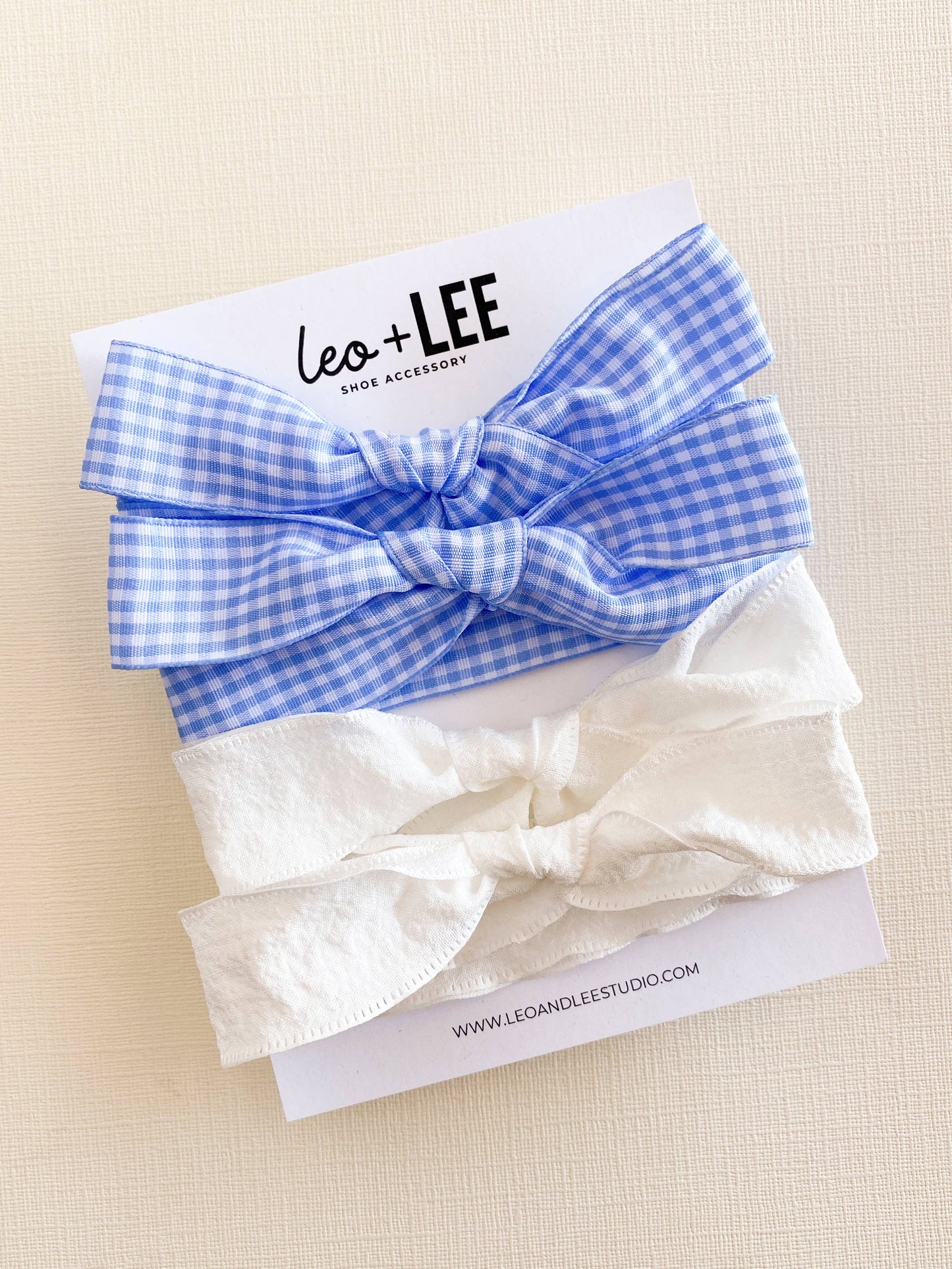 Gingham Shoe Lace Sets– Ribbon Bow Shoe Accessories