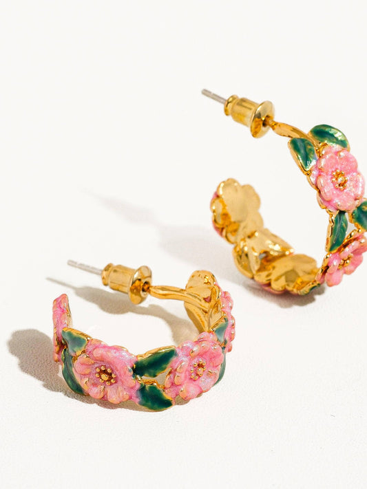 Flânerie by MAIQ - Jocelyn 18K Gold-Plated Floral C-Hoop Earring