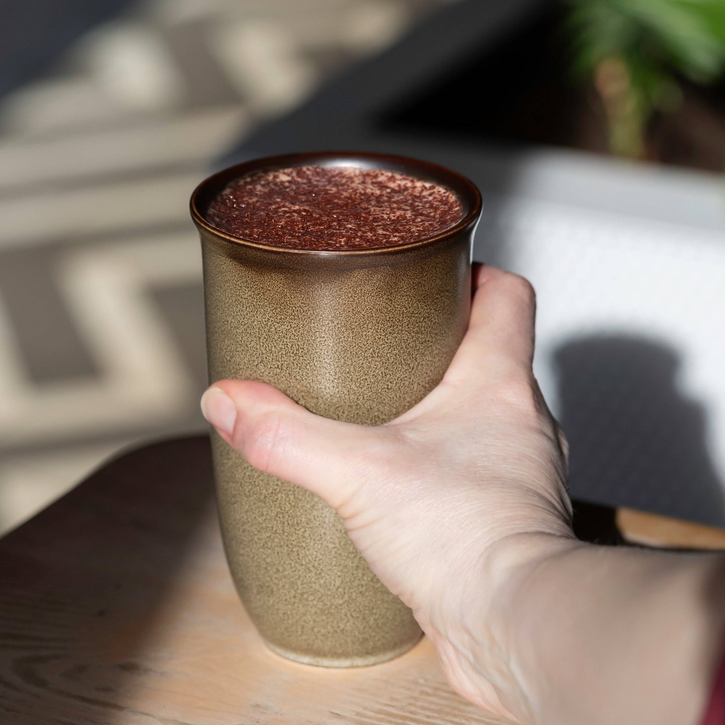 Brown Nova Ceramics Travel Mugs - Mantle Ceramic Travel Cup 16oz | Reusable Coffee Cup