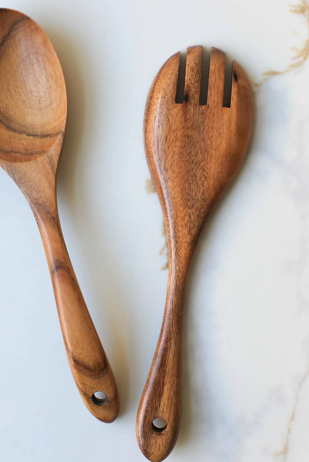 Wood Salad Spoon and Fork