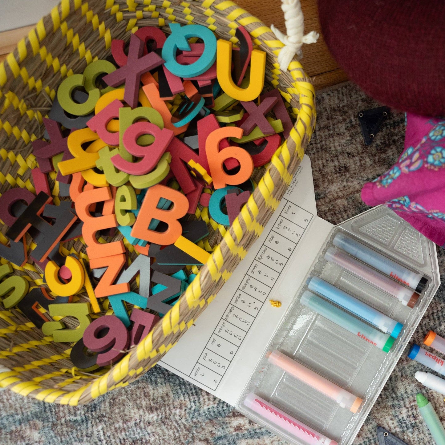 Rainbow Pop Letters - The Type Set Co. - 2" 75pc Lowercase Magnetic Letters