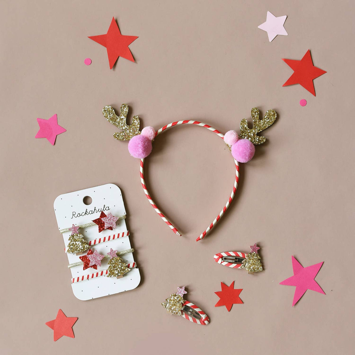 Stripy Christmas Tree Clips - Rockahula Kids US