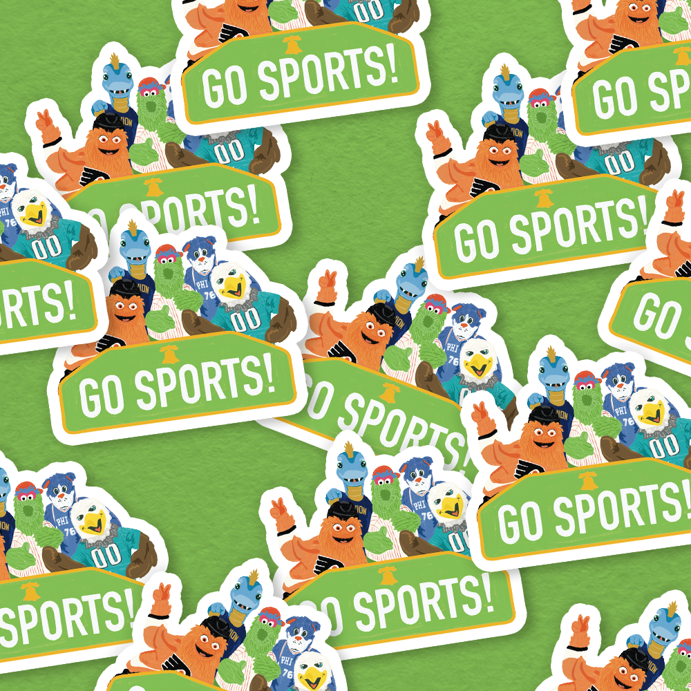 Go Sports Team Philadelphia Mascots Vinyl Sticker
