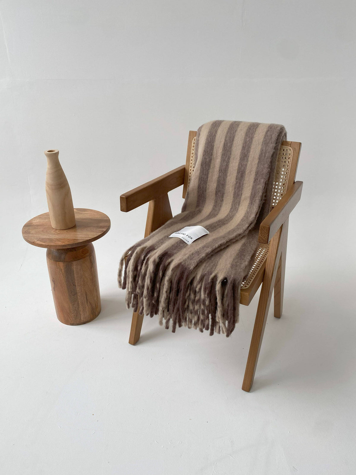 The Wool Stripe Throw - Burnt Umber Stripe - Arctic Fox & Co. - North America - FW26
