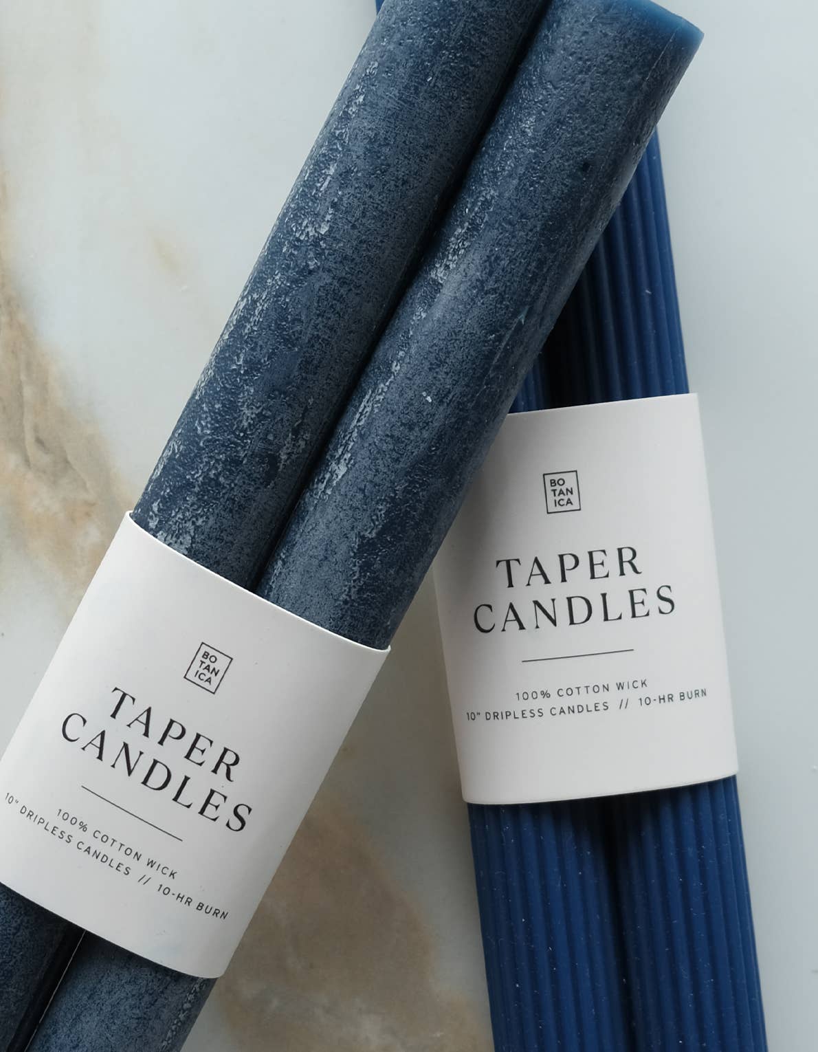 Navy Taper Candle Pair