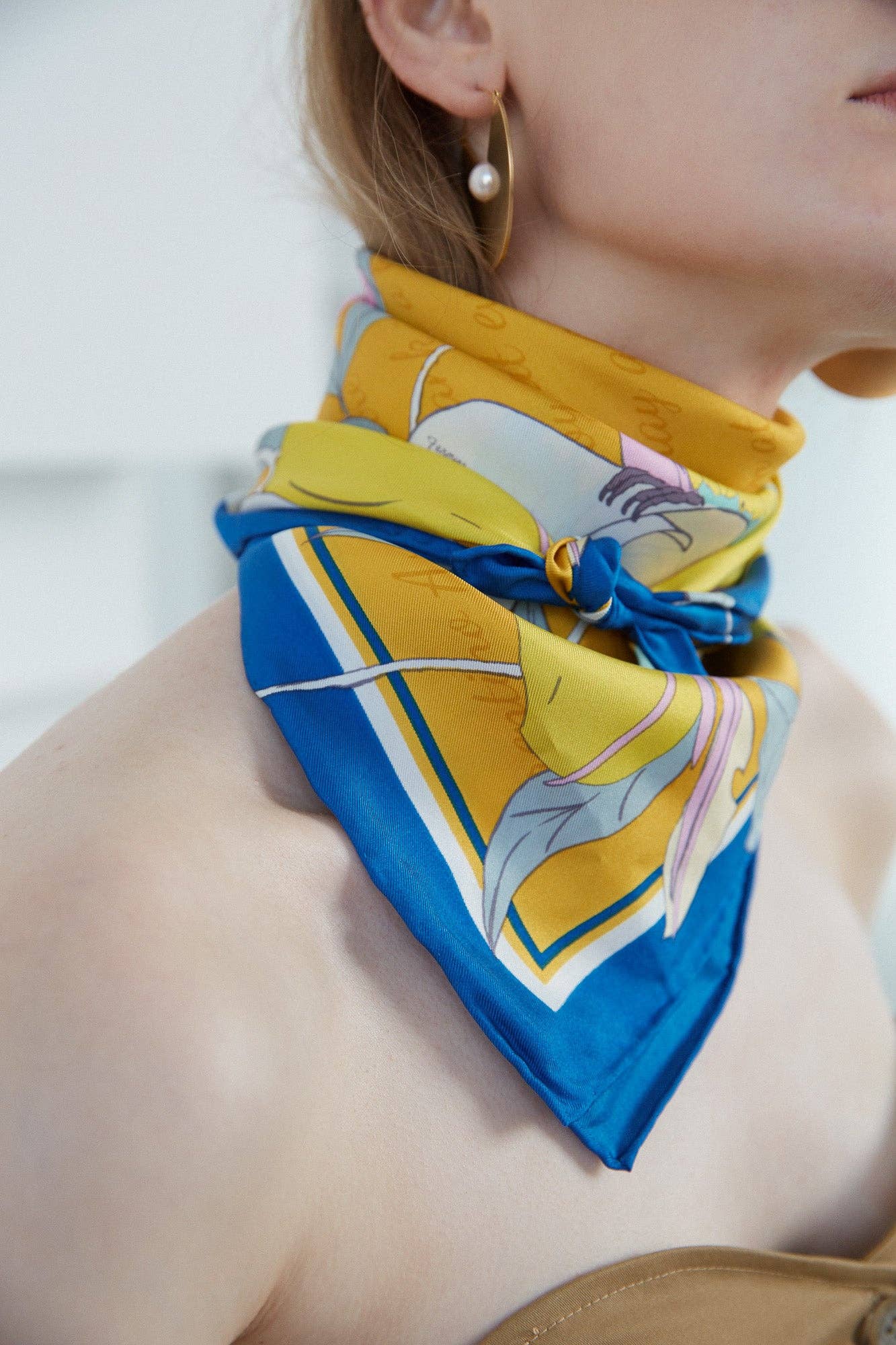 Yellow El Amor Silk Bandana - Lost Pattern NYC