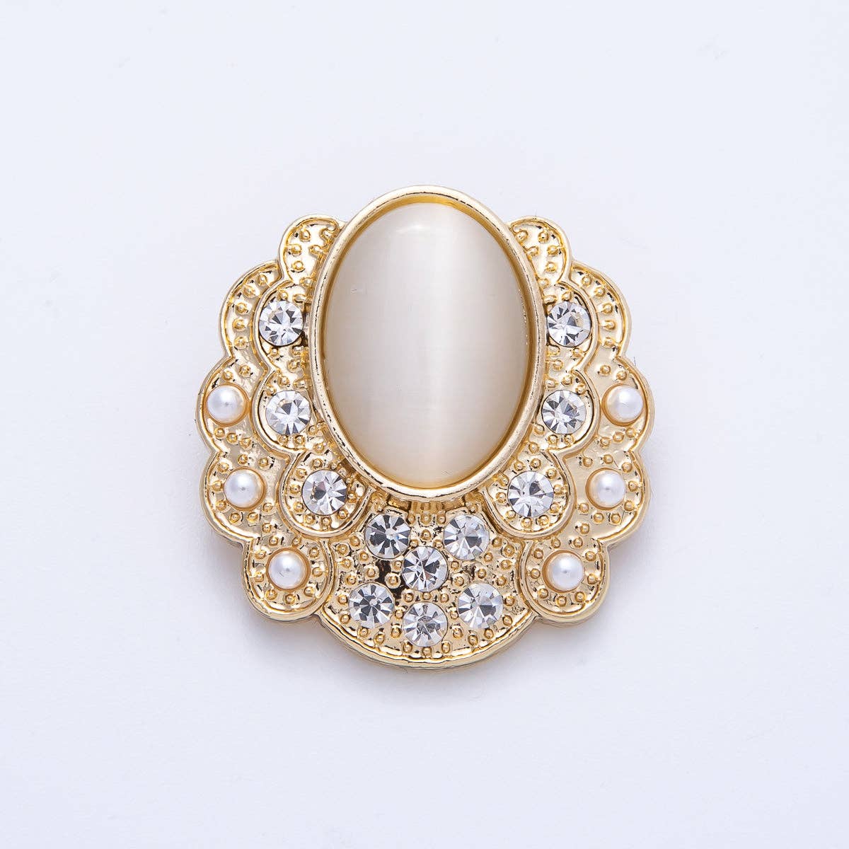 Vintage Gold Cat Eye Rhinestone Geometric Pin Brooch | BH-076 Aim Eternal